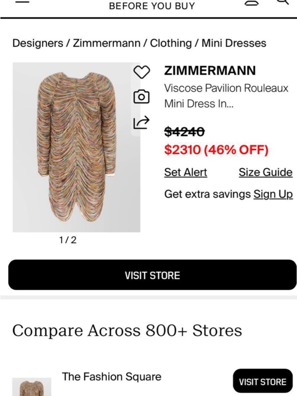 ZIMMERMAN Multicolor Layered Fringe Knit Dress - Picture 2 of 2